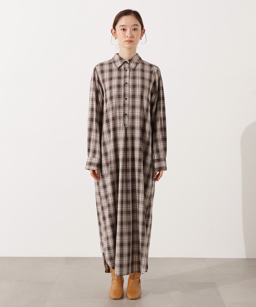 N.（N. Natural Beauty Basic）（エヌエヌナチュラルビューティーベーシック）の「【PS/低身長サイズ】ニットベストセットチェックワンピース（ワンピース・レディース・ベージュ系その他/ネイビー系・MEDIUM/PS）」の19枚目の写真