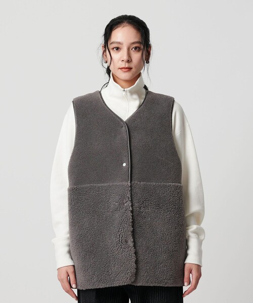 ❤ポケット付き❤dopタンバリン&ラビットボア リバーシブルベスト はっ水リバーシブルボアベスト - ベルーナ【公式】