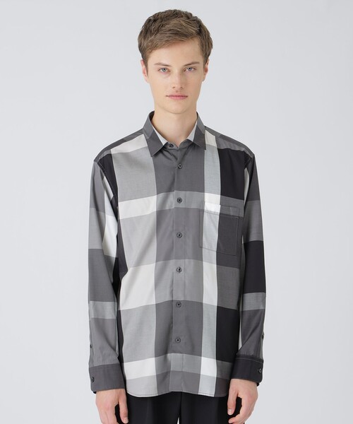 キュプラミックスオーガニックコットンクレストブリッジチェックシャツ