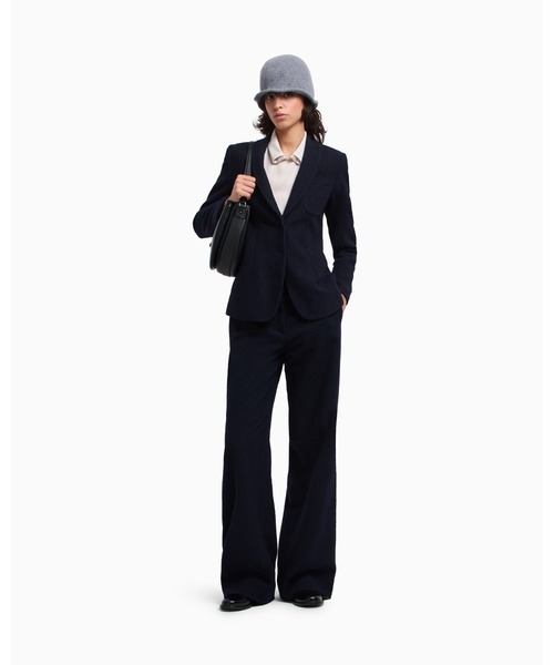 EMPORIO ARMANI（エンポリオアルマーニ）の「【エンポリオ アルマーニ】Icon ワイドレッグパンツ ジャカード シェブロンモチーフ（その他パンツ・レディース・ネイビー系・36/38/40/42）」の3枚目の写真