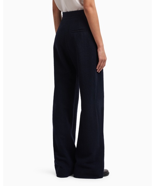 EMPORIO ARMANI（エンポリオアルマーニ）の「【エンポリオ アルマーニ】Icon ワイドレッグパンツ ジャカード シェブロンモチーフ（その他パンツ・レディース・ネイビー系・36/38/40/42）」の5枚目の写真
