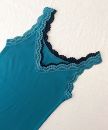 Q | バイカラーテレコタンク(タンクトップ)