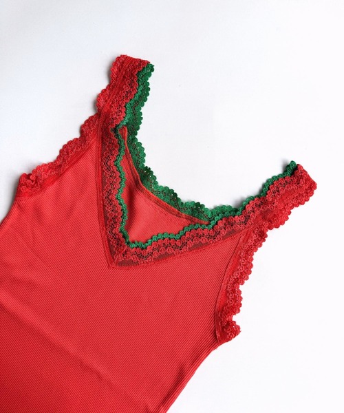 Q（キュー）の「バイカラーテレコタンク（タンクトップ・レディース・ネイビー/アイボリー/ターコイズブルー/オレンジ/ブルー/チャコールグレー・MEDIUM）」の6枚目の写真