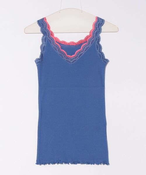 Q（キュー）の「バイカラーテレコタンク（タンクトップ・レディース・ネイビー/アイボリー/ターコイズブルー/オレンジ/ブルー/チャコールグレー・MEDIUM）」の8枚目の写真