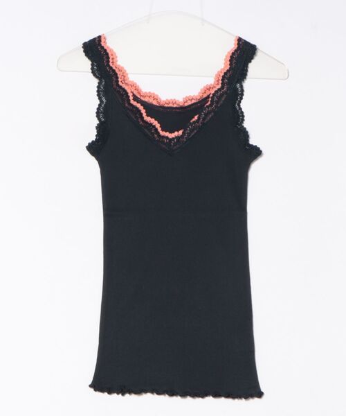 Q（キュー）の「バイカラーテレコタンク（タンクトップ・レディース・ネイビー/アイボリー/ターコイズブルー/オレンジ/ブルー/チャコールグレー・MEDIUM）」の7枚目の写真