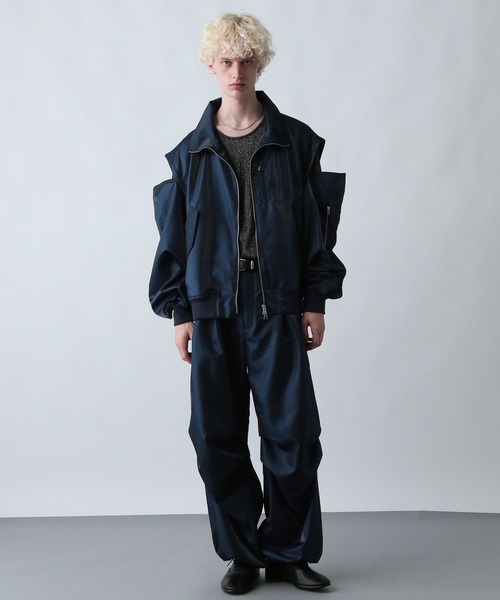 HARE（ハレ）の「【SET UP対応】シャイニーワイドレッグパンツ(HARE)（その他パンツ・メンズ・ブラック/ブルー・FREE）」の3枚目の写真