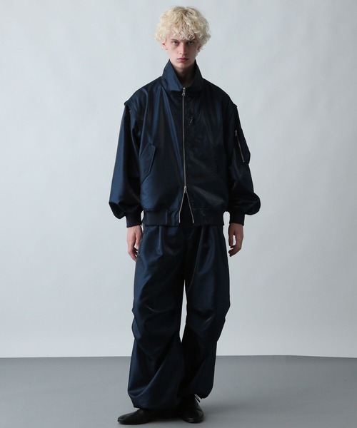 HARE（ハレ）の「【SET UP対応】シャイニーワイドレッグパンツ(HARE)（その他パンツ・メンズ・ブラック/ブルー・FREE）」の5枚目の写真