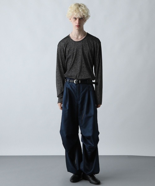HARE（ハレ）の「【SET UP対応】シャイニーワイドレッグパンツ(HARE)（その他パンツ・メンズ・ブラック/ブルー・FREE）」の7枚目の写真