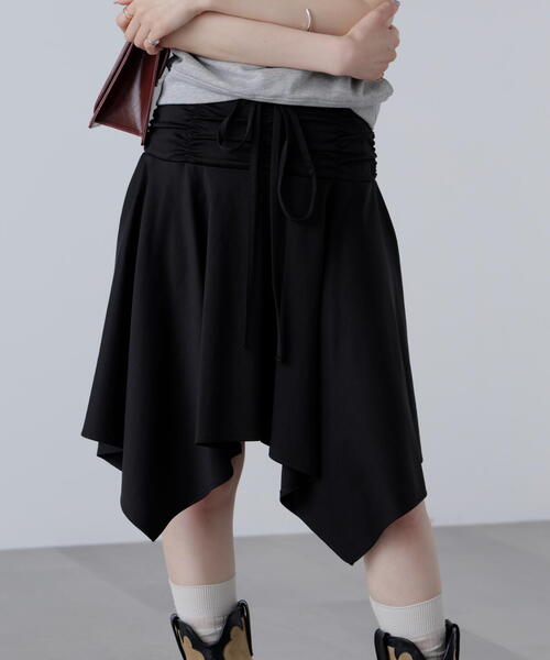 FREE'S MART（フリーズマート）の「◆２ＷＡＹイレヘムミディスカート（スカート・レディース・グレー/ホワイト系その他/ブラック・FREE）」の6枚目の写真