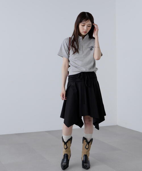 FREE'S MART（フリーズマート）の「◆２ＷＡＹイレヘムミディスカート（スカート・レディース・グレー/ホワイト系その他/ブラック・FREE）」の10枚目の写真
