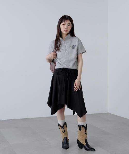 FREE'S MART（フリーズマート）の「◆２ＷＡＹイレヘムミディスカート（スカート・レディース・グレー/ホワイト系その他/ブラック・FREE）」の11枚目の写真