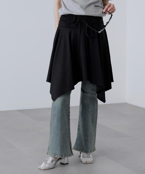 FREE'S MART（フリーズマート）の「◆２ＷＡＹイレヘムミディスカート（スカート・レディース・グレー/ホワイト系その他/ブラック・FREE）」の12枚目の写真