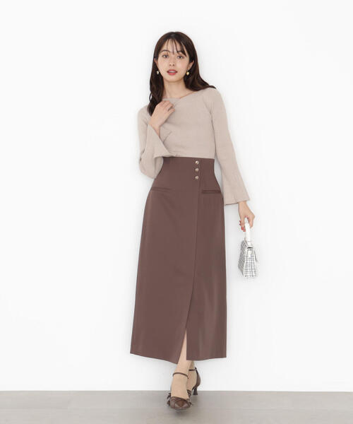 PROPORTION BODY DRESSING（プロポーションボディドレッシング）の「アシメ釦ナロースカート / 1215220806（スカート・レディース・ブラック系その他/ベージュ/ブラウン・P/S/SMALL/MEDIUM）」の3枚目の写真