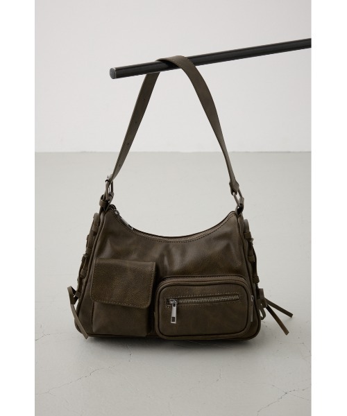 AZUL by moussy（アズールバイマウジー）の「サイドレースアップボックスポケットミニバッグ（ハンドバッグ・レディース・ブラウン/ブラック・FREE）」の15枚目の写真