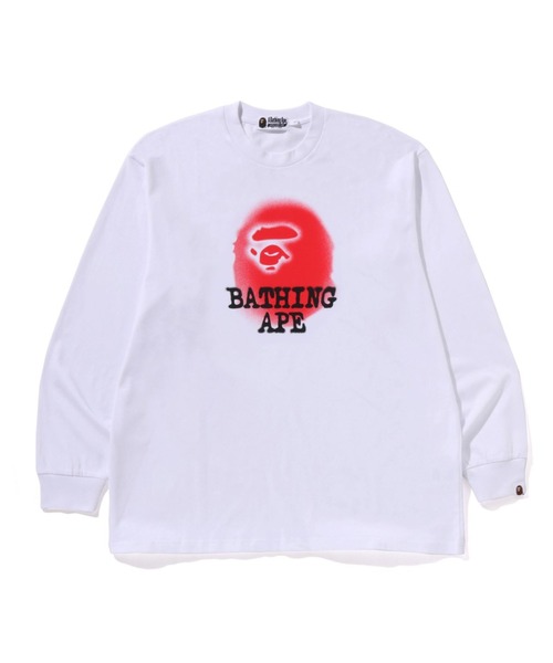 BATHING APE LOGO RELAXED FIT LS TEE（Tシャツ/カットソー）｜A 
