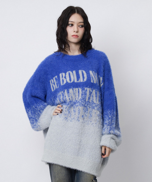 SPIRALGIRL(スパイラルガール)の「フロントロゴオーバーニット(ニット/セーター・レディース・ピンク/ブルー/ブラック・FREE)」の20枚目の写真