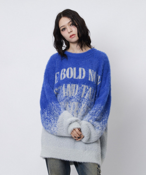 SPIRALGIRL(スパイラルガール)の「フロントロゴオーバーニット(ニット/セーター・レディース・ピンク/ブルー/ブラック・FREE)」の21枚目の写真