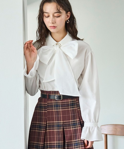 セール】2025秋冬新作 ボウタイリボンブラウス（シャツ/ブラウス）｜31