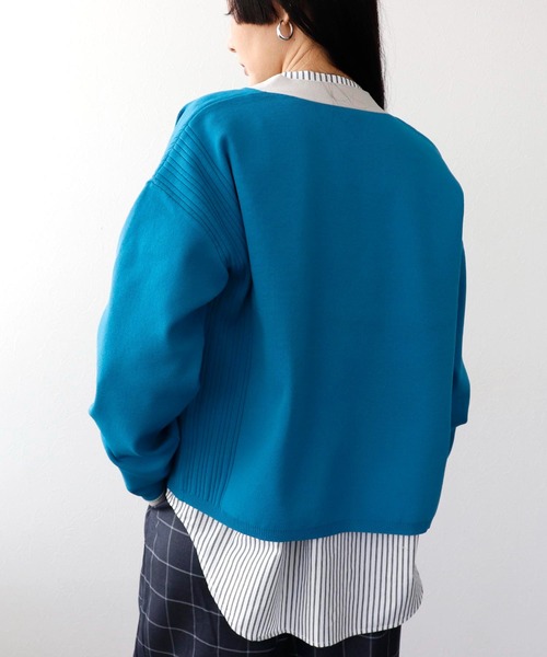 Three Four Time（ｽﾘｰﾌｫｰﾀｲﾑ）の「超軽量編柄ロゴZIPブルゾン（カーディガン/ボレロ・レディース・アイボリー/ブルー/レッド/イエロー・FREE）」の21枚目の写真