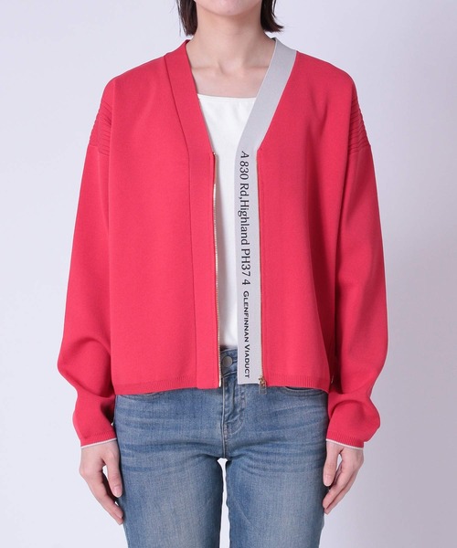 Three Four Time（ｽﾘｰﾌｫｰﾀｲﾑ）の「超軽量編柄ロゴZIPブルゾン（カーディガン/ボレロ・レディース・アイボリー/ブルー/レッド/イエロー・FREE）」の17枚目の写真