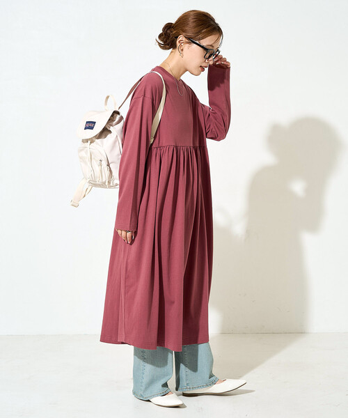 ハンドメイド　ウエストギャザーワンピース 4fb0dd1510ab8cb2ad3ae36ad7a6fc