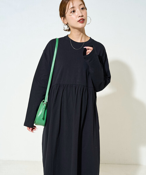 セール】限定展開 ウエスト ギャザー 切り替え ワンピース（ワンピース