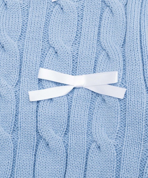 Seiney Blonde（セイニーブロンド）の「Ribbon knit docking setup / リボンニットドッキングセットアップ（ニット/セーター・レディース・ライトブルー・MEDIUM/SMALL）」の11枚目の写真