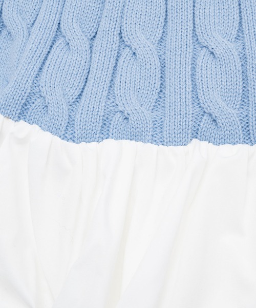 Seiney Blonde（セイニーブロンド）の「Ribbon knit docking setup / リボンニットドッキングセットアップ（ニット/セーター・レディース・ライトブルー・MEDIUM/SMALL）」の20枚目の写真