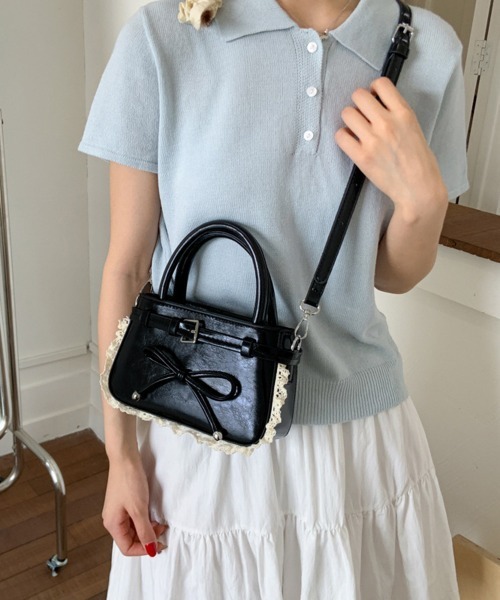 Miniministore(ミニミニストア)の「ショルダーバッグ 小さめ フェイクレザー(ショルダーバッグ・レディース・オフホワイト/ライトイエロー/ブラック/レッド・FREE)」の1枚目の写真