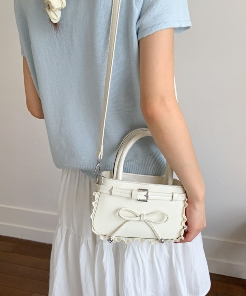 Miniministore(ミニミニストア)の「ショルダーバッグ 小さめ フェイクレザー(ショルダーバッグ・レディース・オフホワイト/ライトイエロー/ブラック/レッド・FREE)」の8枚目の写真