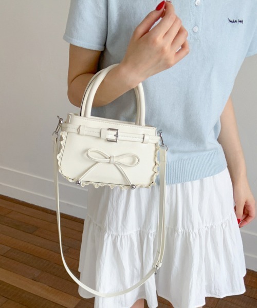 Miniministore(ミニミニストア)の「ショルダーバッグ 小さめ フェイクレザー(ショルダーバッグ・レディース・オフホワイト/ライトイエロー/ブラック/レッド・FREE)」の9枚目の写真