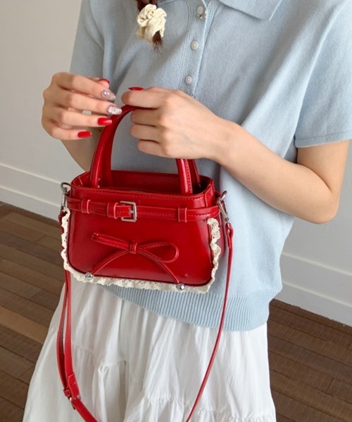 Miniministore(ミニミニストア)の「ショルダーバッグ 小さめ フェイクレザー(ショルダーバッグ・レディース・オフホワイト/ライトイエロー/ブラック/レッド・FREE)」の10枚目の写真
