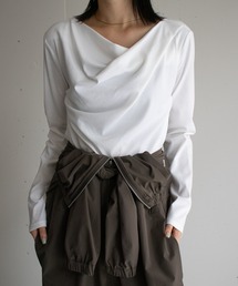 ドレープオフショルダーTシャツ