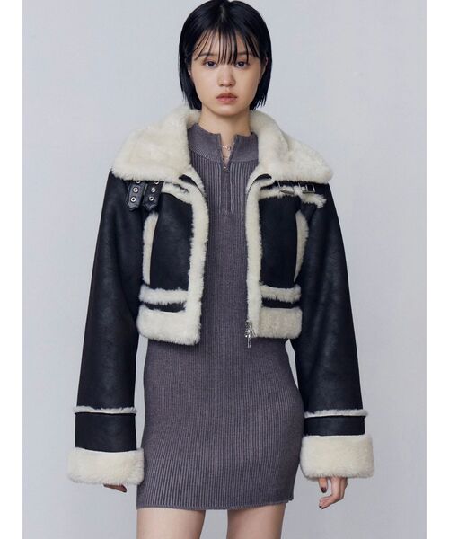 EMODA（エモダ）の「オープンリブジップニットワンピース（ワンピース・レディース・ブラウン/ブラック/グレー・FREE）」の20枚目の写真