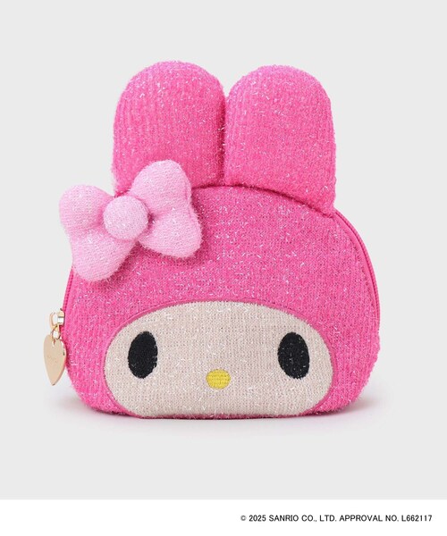 セール】【マイメロディ】フェイス型キラキラシェルポーチ