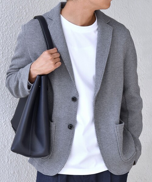 SHIPS any（シップス エニィ）の「SHIPS any:〈洗濯機可能〉TEXBRID(R) タックハニカム ニッティング ジャケット 25AW◇（テーラードジャケット・メンズ・チャコールグレー/キャメル/ネイビー・X-LARGE/LARGE/MEDIUM/SMALL）」の21枚目の写真