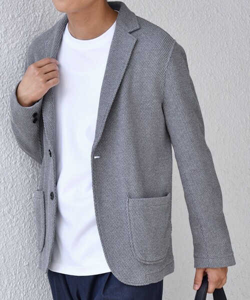 SHIPS any（シップス エニィ）の「SHIPS any:〈洗濯機可能〉TEXBRID(R) タックハニカム ニッティング ジャケット 25AW◇（テーラードジャケット・メンズ・チャコールグレー/キャメル/ネイビー・X-LARGE/LARGE/MEDIUM/SMALL）」の19枚目の写真