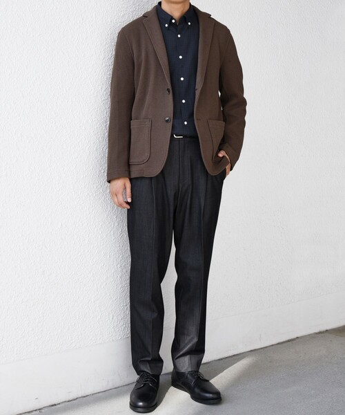 SHIPS any（シップス エニィ）の「SHIPS any:〈洗濯機可能〉TEXBRID(R) タックハニカム ニッティング ジャケット 25AW◇（テーラードジャケット・メンズ・チャコールグレー/キャメル/ネイビー・X-LARGE/LARGE/MEDIUM/SMALL）」の7枚目の写真