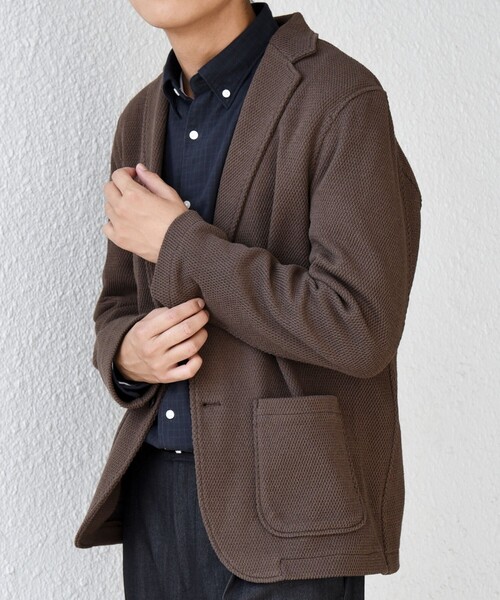 SHIPS any（シップス エニィ）の「SHIPS any:〈洗濯機可能〉TEXBRID(R) タックハニカム ニッティング ジャケット 25AW◇（テーラードジャケット・メンズ・チャコールグレー/キャメル/ネイビー・X-LARGE/LARGE/MEDIUM/SMALL）」の22枚目の写真