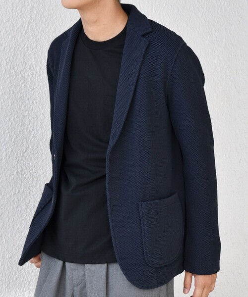 SHIPS any（シップス エニィ）の「SHIPS any:〈洗濯機可能〉TEXBRID(R) タックハニカム ニッティング ジャケット 25AW◇（テーラードジャケット・メンズ・チャコールグレー/キャメル/ネイビー・X-LARGE/LARGE/MEDIUM/SMALL）」の6枚目の写真