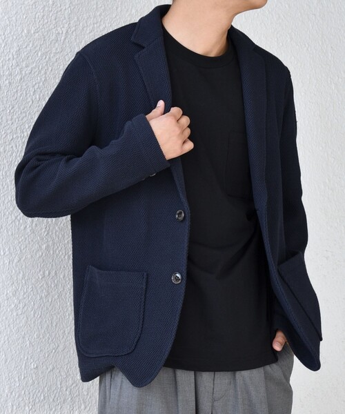 SHIPS any（シップス エニィ）の「SHIPS any:〈洗濯機可能〉TEXBRID(R) タックハニカム ニッティング ジャケット 25AW◇（テーラードジャケット・メンズ・チャコールグレー/キャメル/ネイビー・X-LARGE/LARGE/MEDIUM/SMALL）」の12枚目の写真