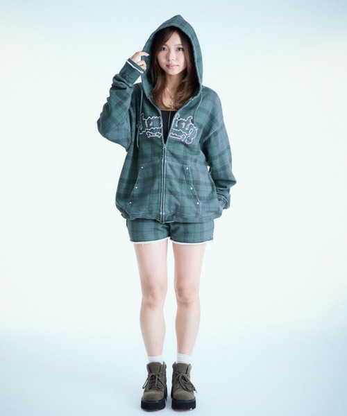 sedacle アソート柄ジップパーカー チェック アソート柄ジップパーカー【SETUP着用可能】（パーカー