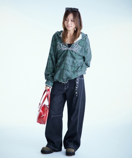 セール】アソート柄ジップパーカー【SETUP着用可能】（パーカー