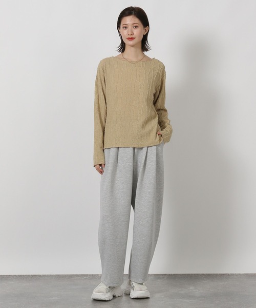 LAKOLE（ラコレ）の「フリンジジャガード長袖 / 594729（Tシャツ/カットソー・レディース・イエロー/ブラウン/アイボリー/ブラック・FREE）」の10枚目の写真