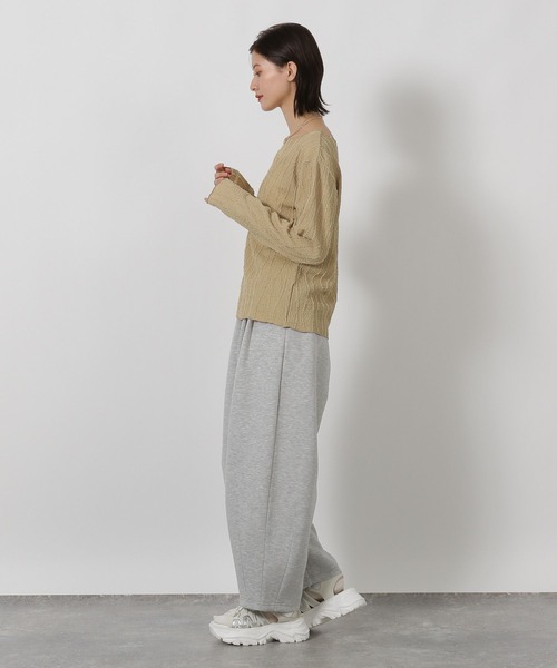 LAKOLE（ラコレ）の「フリンジジャガード長袖 / 594729（Tシャツ/カットソー・レディース・イエロー/ブラウン/アイボリー/ブラック・FREE）」の11枚目の写真