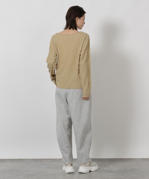 LAKOLE（ラコレ）の「フリンジジャガード長袖 / 594729（Tシャツ/カットソー・レディース・イエロー/ブラウン/アイボリー/ブラック・FREE）」の12枚目の写真