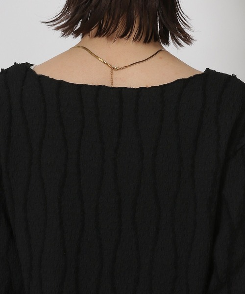 LAKOLE（ラコレ）の「フリンジジャガード長袖 / 594729（Tシャツ/カットソー・レディース・イエロー/ブラウン/アイボリー/ブラック・FREE）」の21枚目の写真