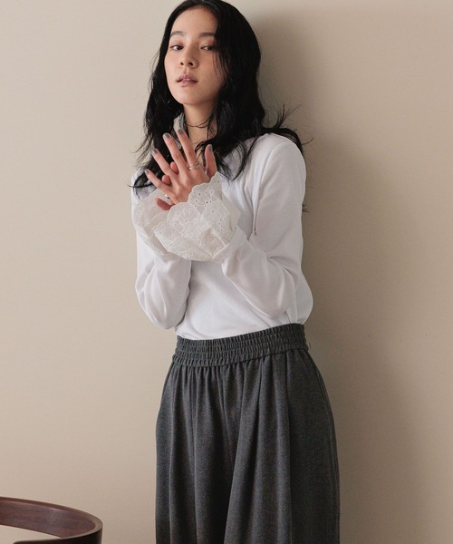 LOWRYS FARM（ローリーズファーム）の「ソデレイヤードＬＳ　580978（Tシャツ/カットソー・レディース・ホワイト系その他7/ホワイト系その他6/ホワイト系その他5・FREE）」の7枚目の写真