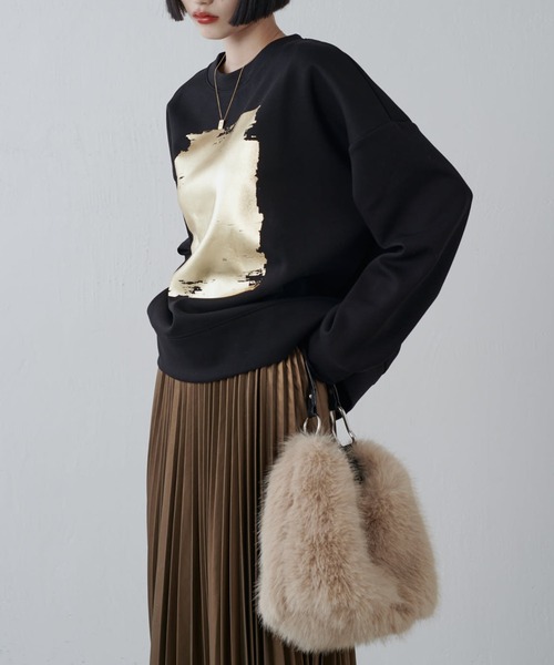 ウェーブバックルレザーハンドルファーバック（トートバッグ）｜Lui's