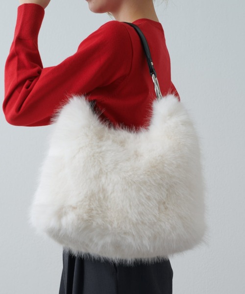 Lui's（ルイス）の「ウェーブバックルレザーハンドルファーバック（トートバッグ・レディース・オフホワイト/ブラック/ブラウン系その他・FREE）」の12枚目の写真